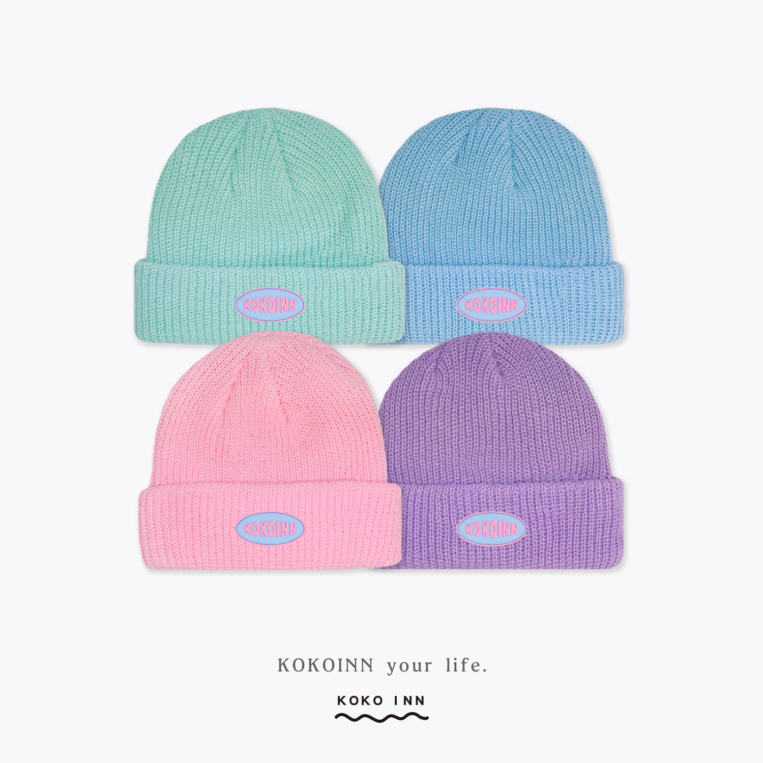 KOKOINN 糖果色短版毛帽
