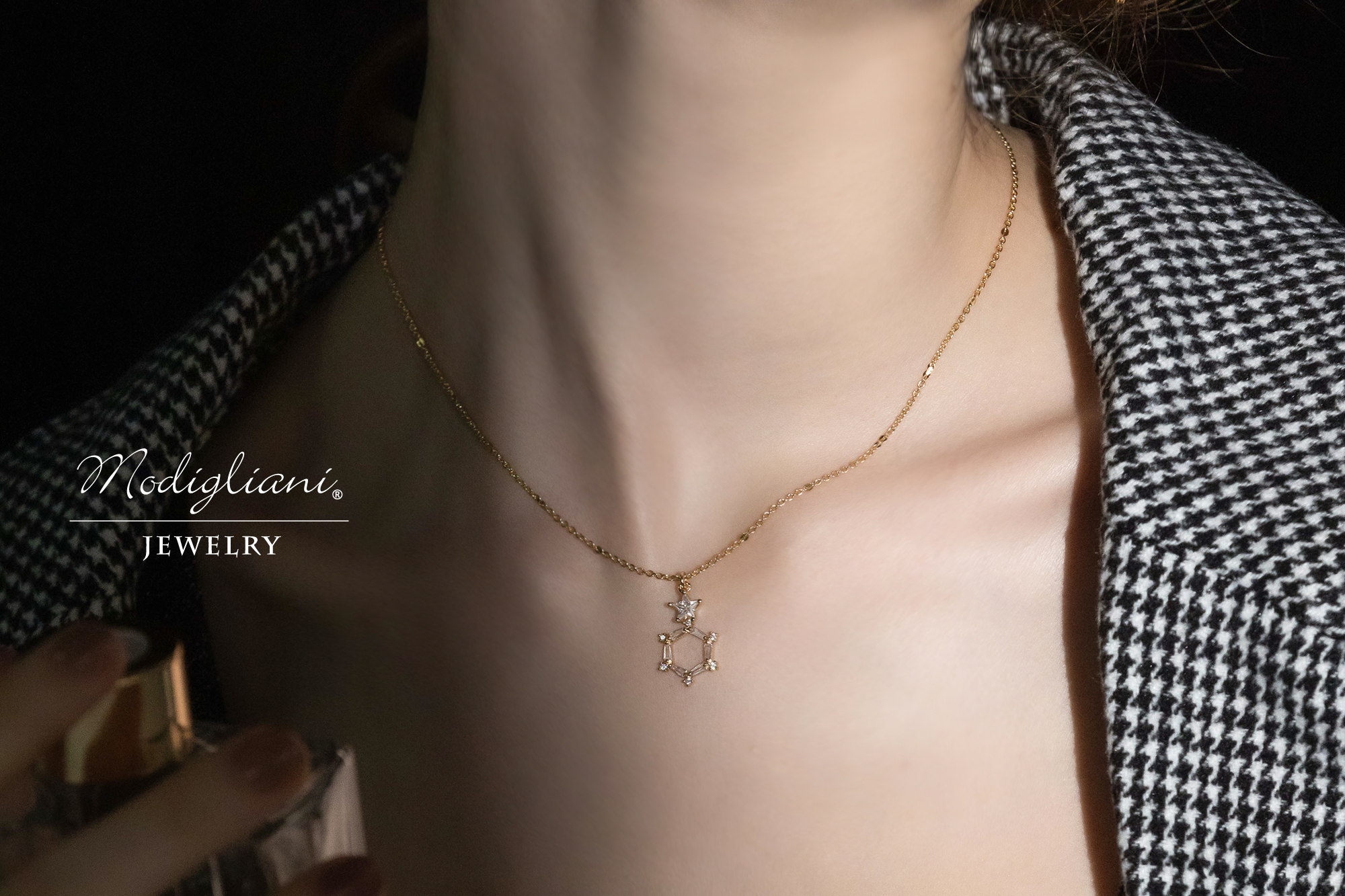 黃銅飾品,黃銅,簡約,百搭,星星,項鍊,18K金,鋯石,氣質