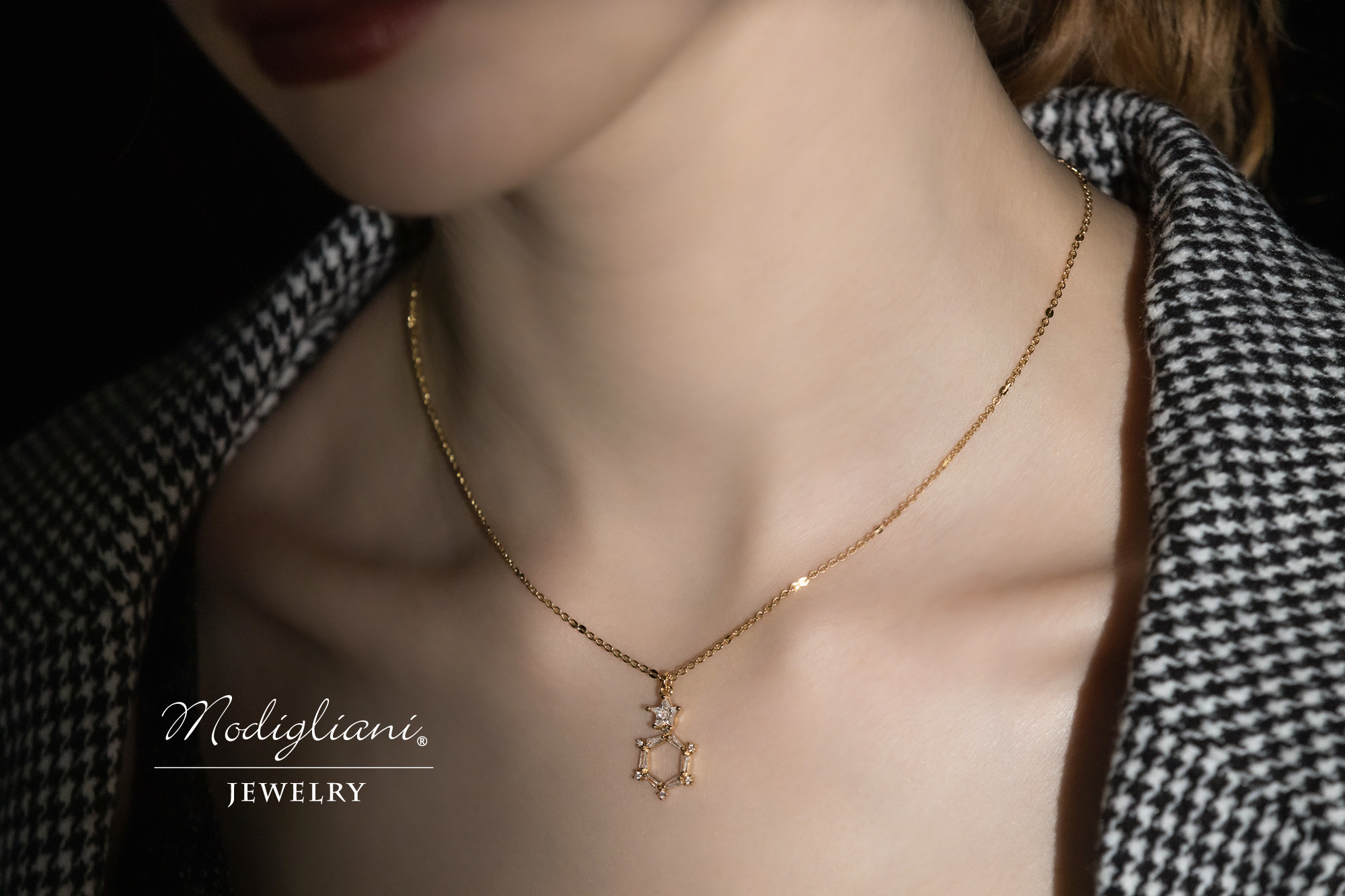 黃銅飾品,黃銅,簡約,百搭,星星,項鍊,18K金,鋯石,氣質