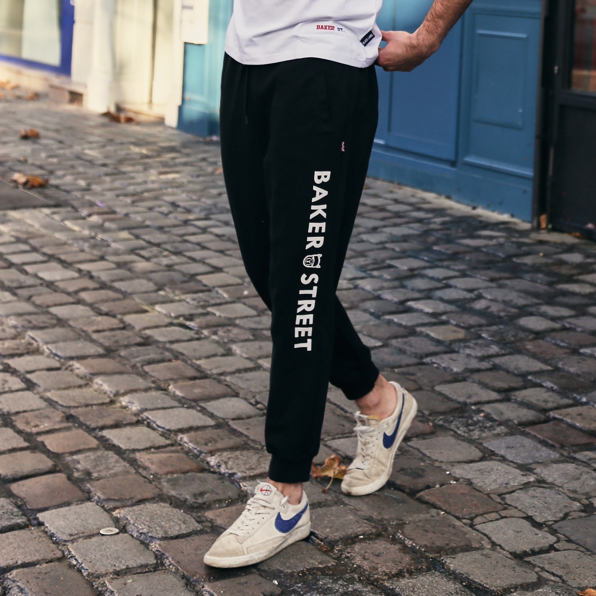 LOGO棉質縮口長褲