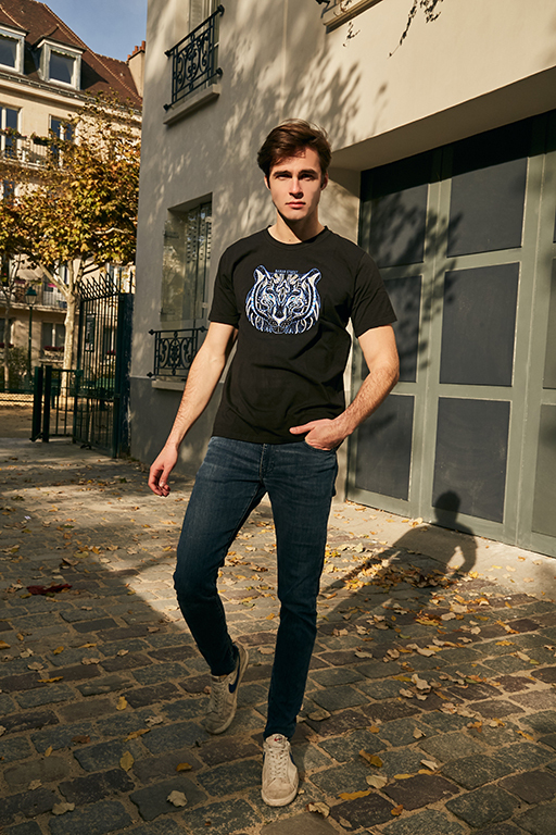 Zentangle Tiger 黑標系列 刺繡 短袖T恤