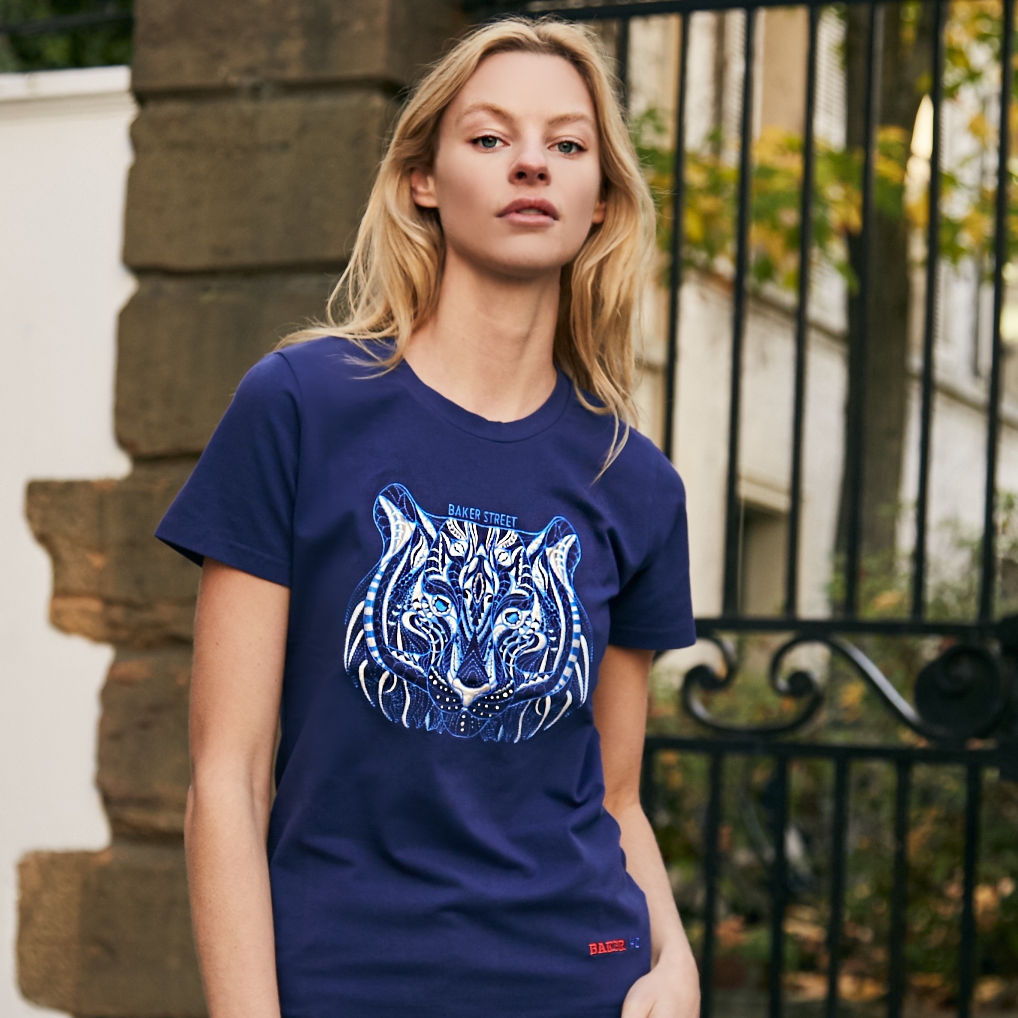 Zentangle Tiger 黑標系列 刺繡 女版短袖T恤