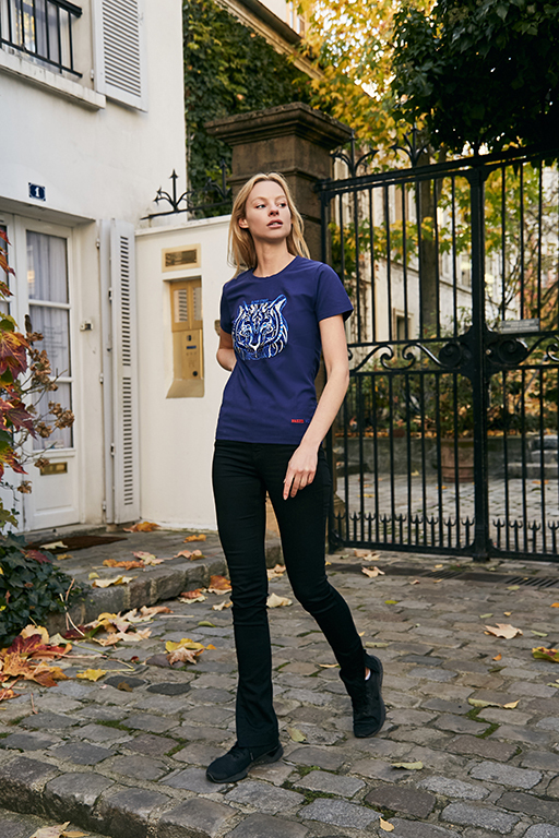 Zentangle Tiger 黑標系列 刺繡 女版短袖T恤