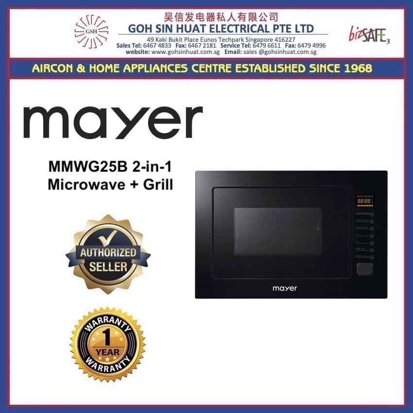 Mayer MMWG25B Built In 2in1 Microwave + Grill 25L