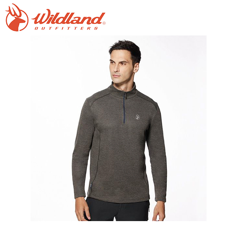 Wildland 荒野 彈性銀纖維拉鏈上衣 男款 銀纖維/抗菌除臭/抗靜電/戶外旅遊 12W92618