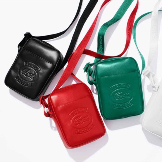 SUPREME LACOSTE SHOULDER BAG 小肩包黑/ 紅