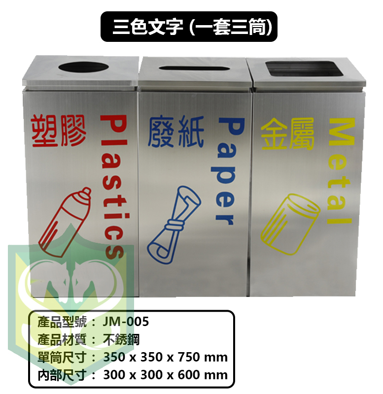 Recycle Bins ( Three colors / International fonts / non recycle and recycle fonts )