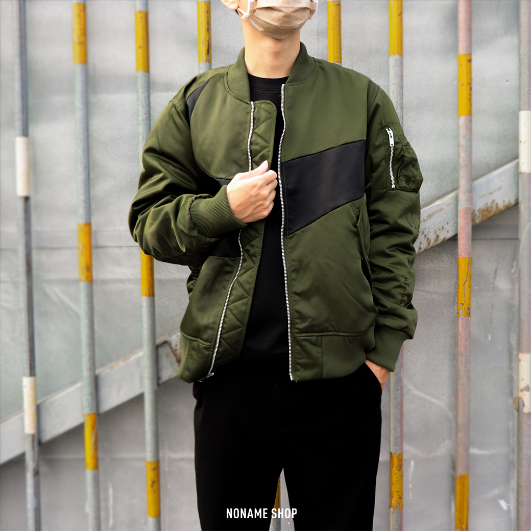 NIKE Sportswear Swoosh Therma-FIT MA-1 飛行夾克 雙面 立領 大勾 夾克 黑綠