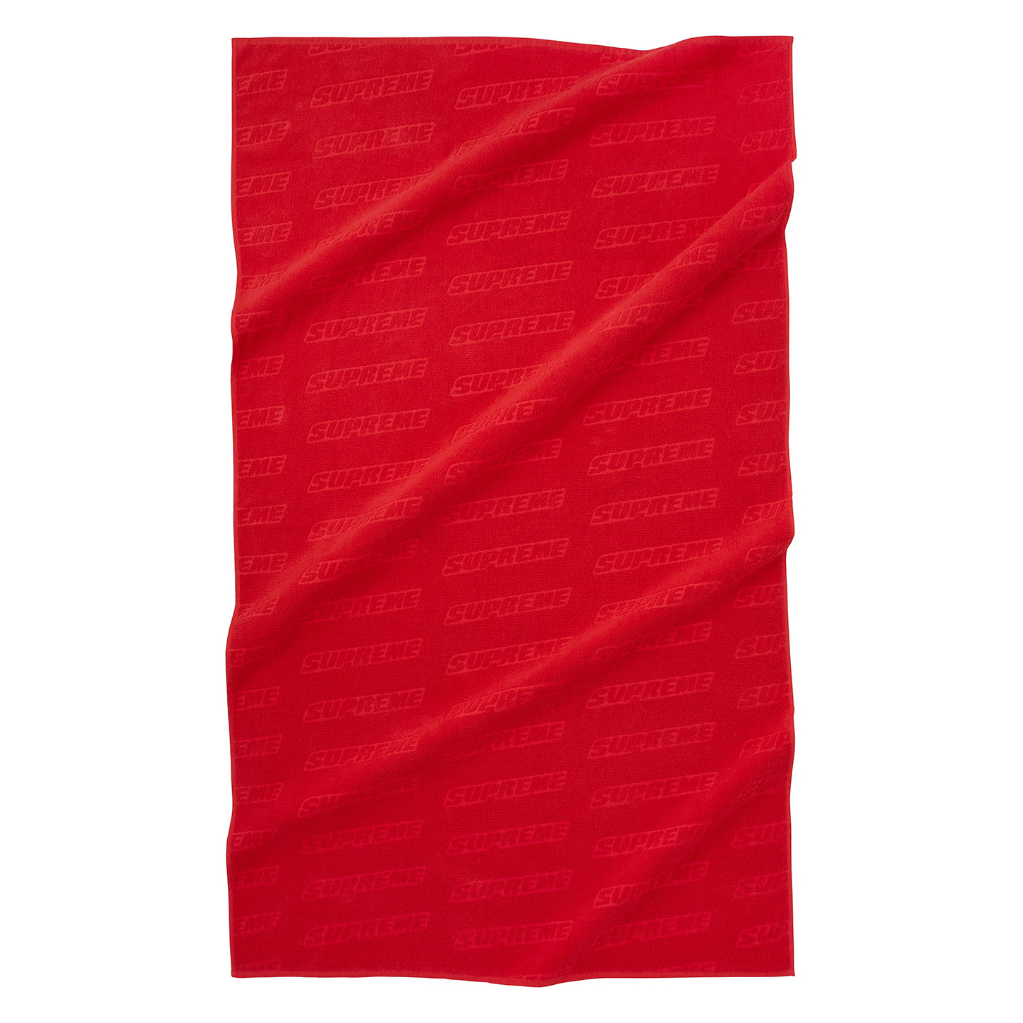 SUPREME EMBOSSED LOGO BEACH TOWEL LOGO海灘巾 紅 白-SS18A48