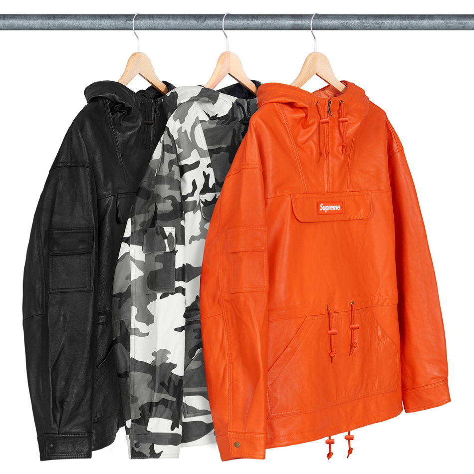 -(B6c)-SUPREME LEATHER ANORAK 迷彩風衣外套-FW18J34
