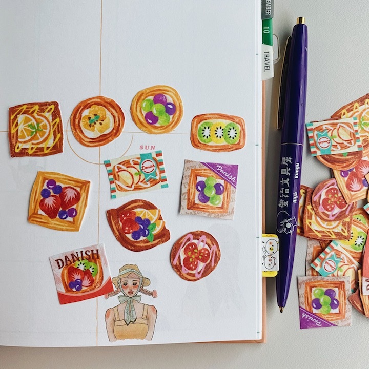 Mind Wave 麵包店貼紙  丹麥麵包 (40枚)