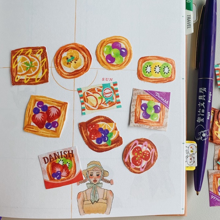 Mind Wave 麵包店貼紙  丹麥麵包 (40枚)