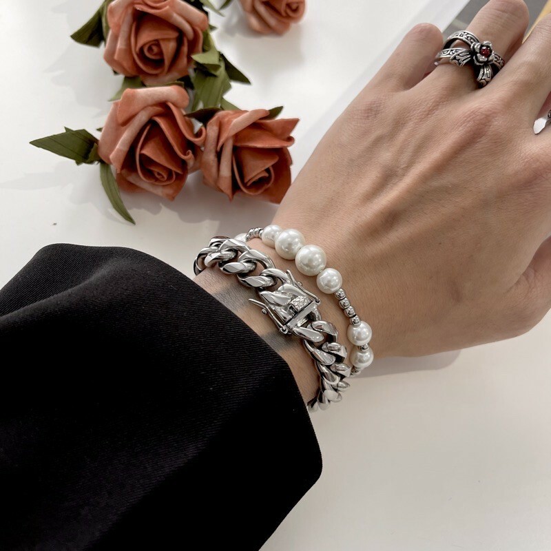 (GOAL) 機械扣古巴手鍊/安全扣/鈦鋼 現貨