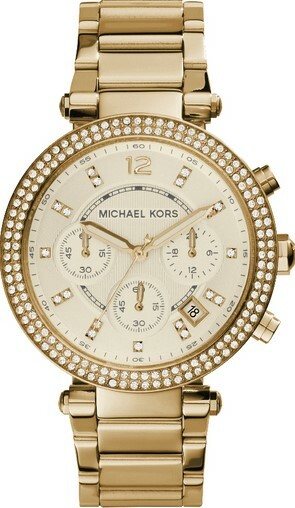 萬年鐘錶 - Michael Kors /  MK女錶 全金三眼晶鑽女錶  MK5354   錶徑38MM