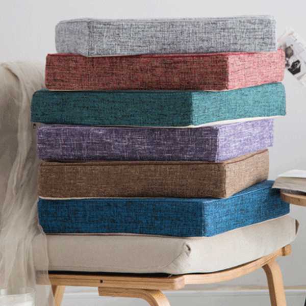 和式厚版棉麻坐墊