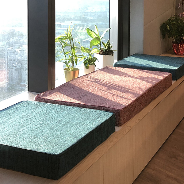 和式厚版棉麻坐墊