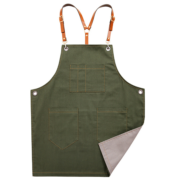 職人皮背帶雙色圍裙