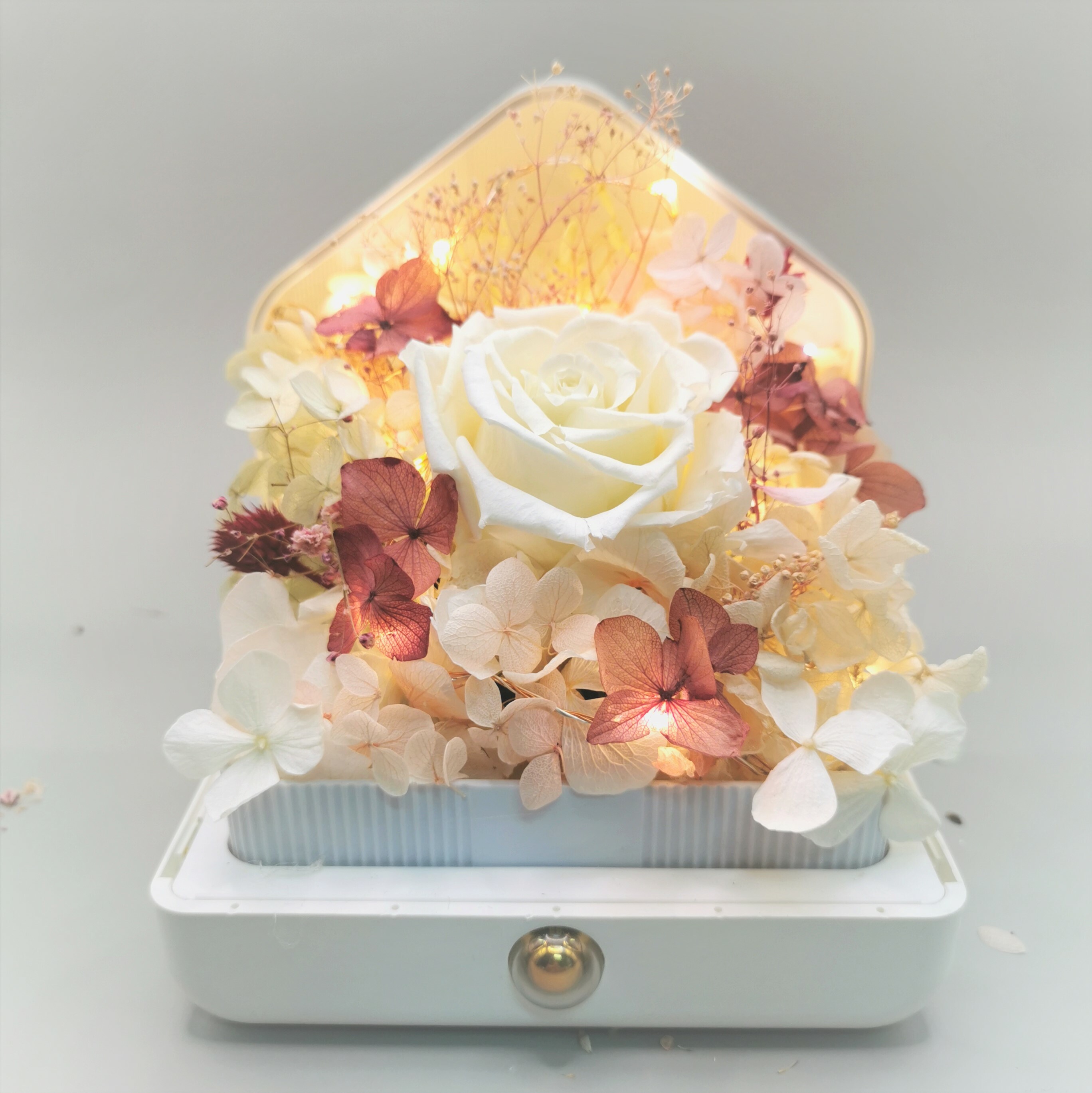 永生花藍芽音箱 (白玫瑰)