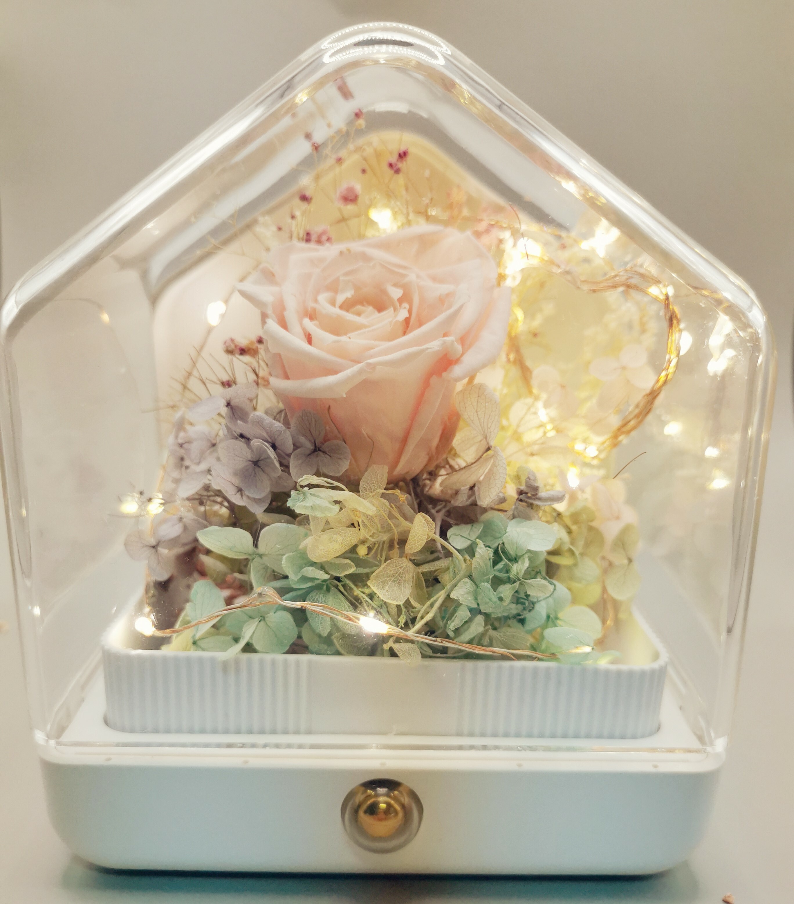 永生花藍芽音箱 (粉紅玫瑰)