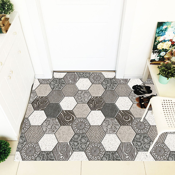 六角仿磁磚裁切除塵地墊