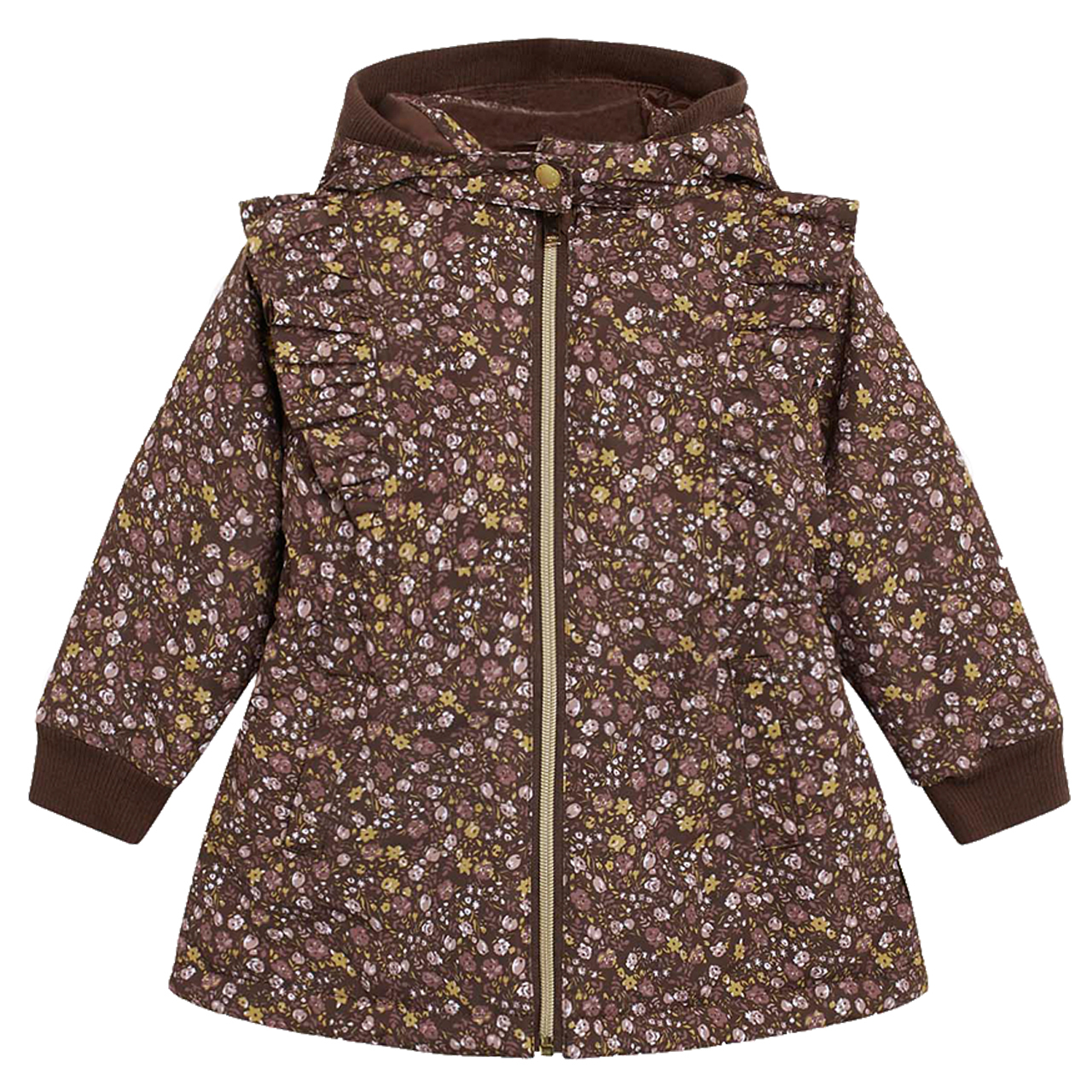 〖 Hust & Claire 〗酒紅小碎花防撥水外套