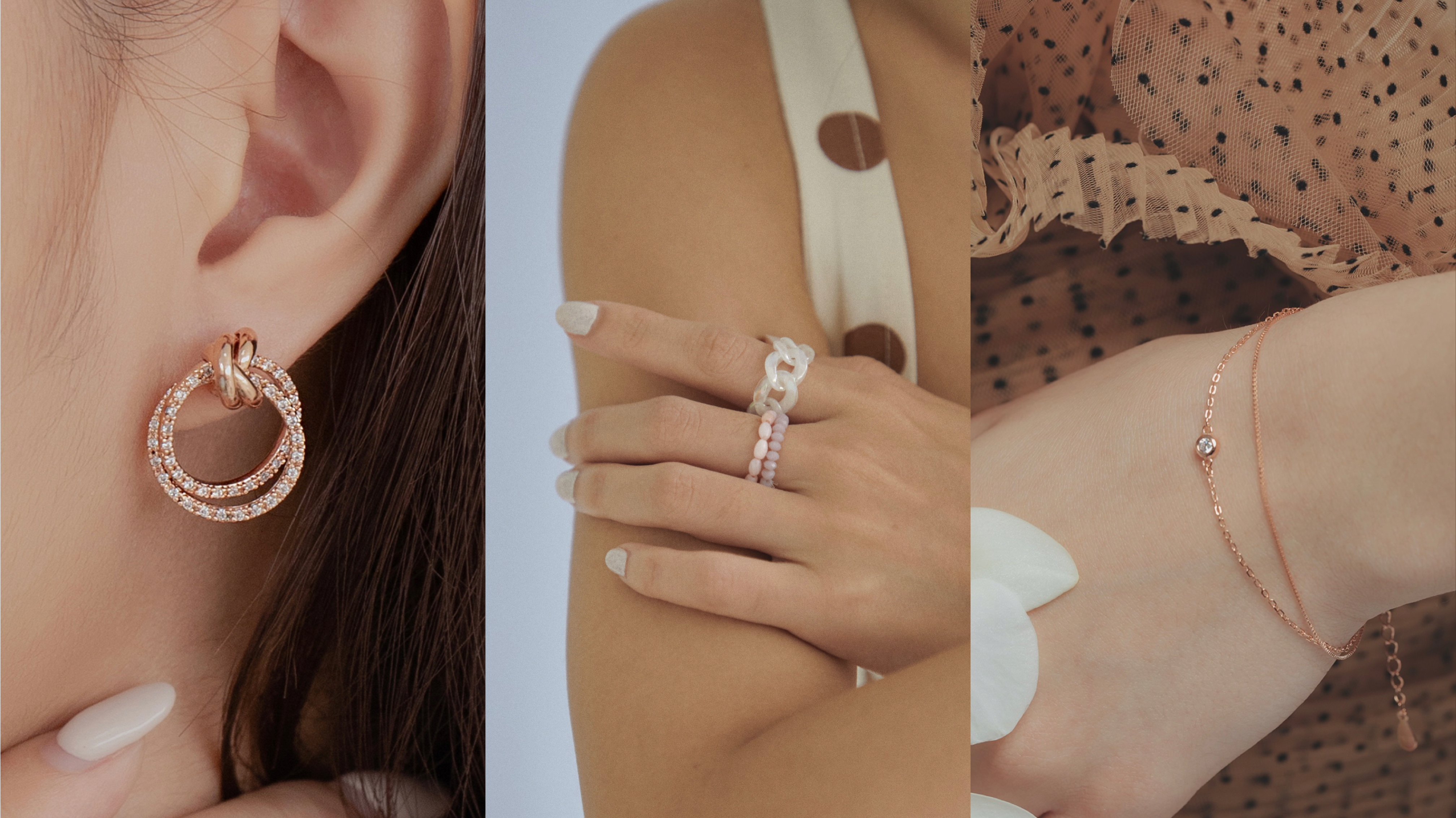 從膚色挑選適合自己的搭配飾品，白皙肌、偏黃肌、小麥肌、古銅肌四種。