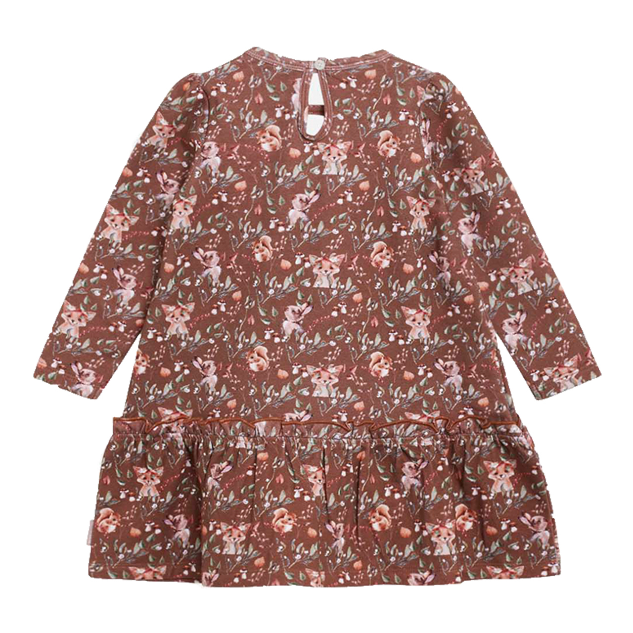 〖 Hust & Claire 〗咖啡小森林刷毛洋裝