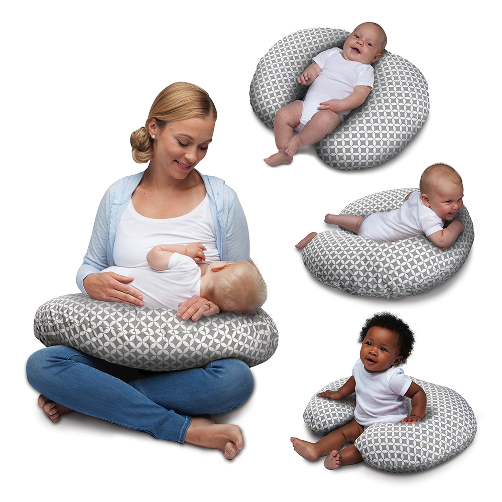 Boppy 純棉多功能授乳枕-幾何炭灰