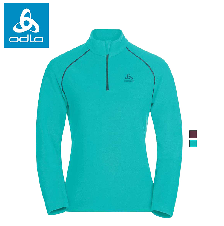ODLO 瑞士 OD542591 RIGI 刷毛半開拉鍊杉 女款 (翠玉綠/深酒紅)  柔軟/透氣/吸汗/快乾 01OD542591