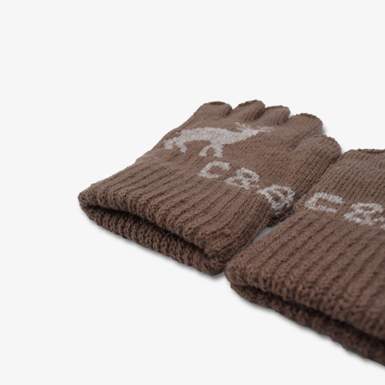 【肌暖】台灣製 女士麋鹿刺繡經典半指手套丨G1625H