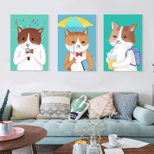 貓咪日常無框掛畫