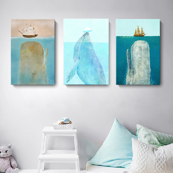 巨大的溫柔鯨魚無框掛畫