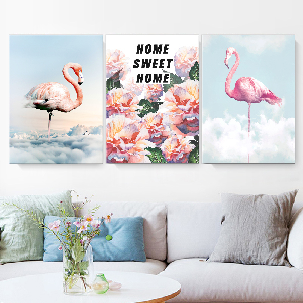 雲端火鶴無框掛畫