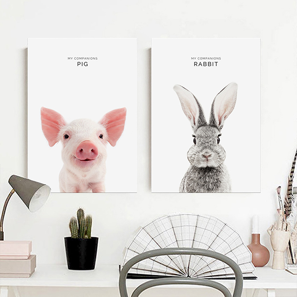 動物好伙伴無框掛畫