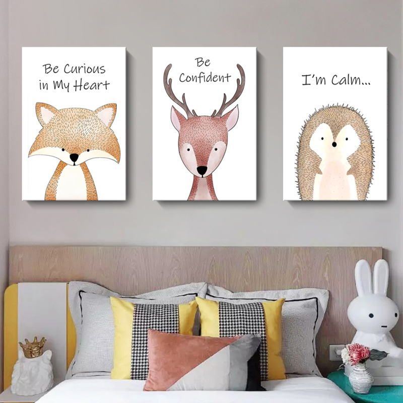 正能量動物無框掛畫