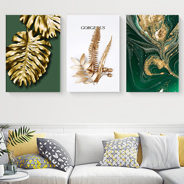 輕奢金葉無框掛畫