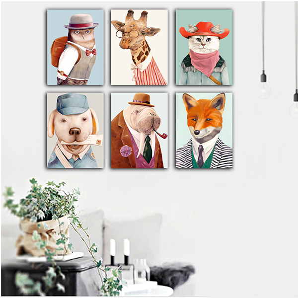 模特動物無框掛畫