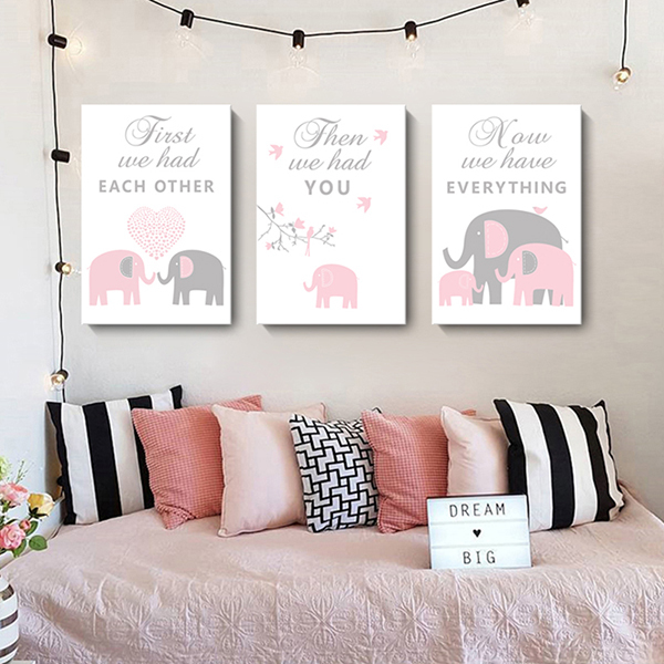 溫馨象一家無框掛畫