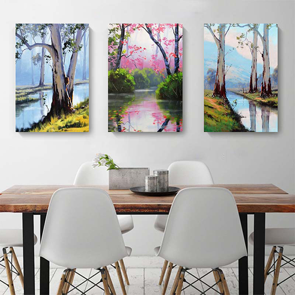 森林油畫無框掛畫