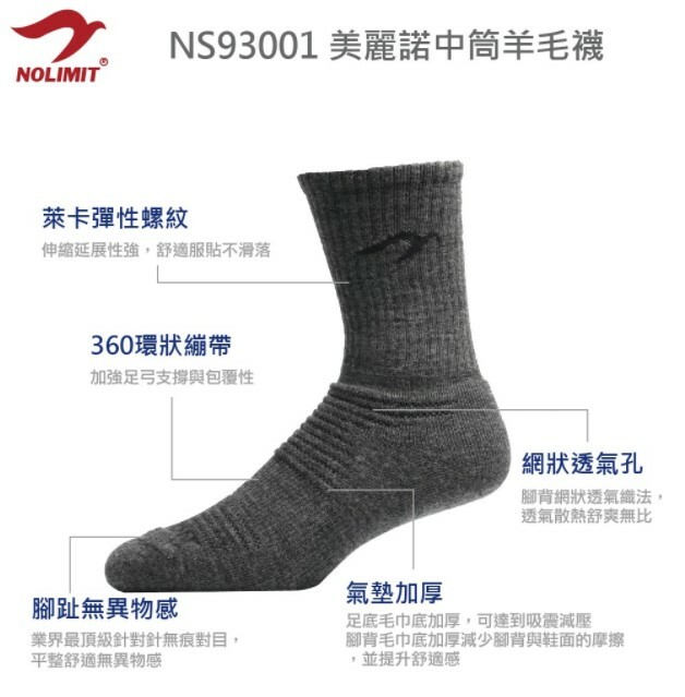 Nolimit Socks 美麗諾羊毛襪