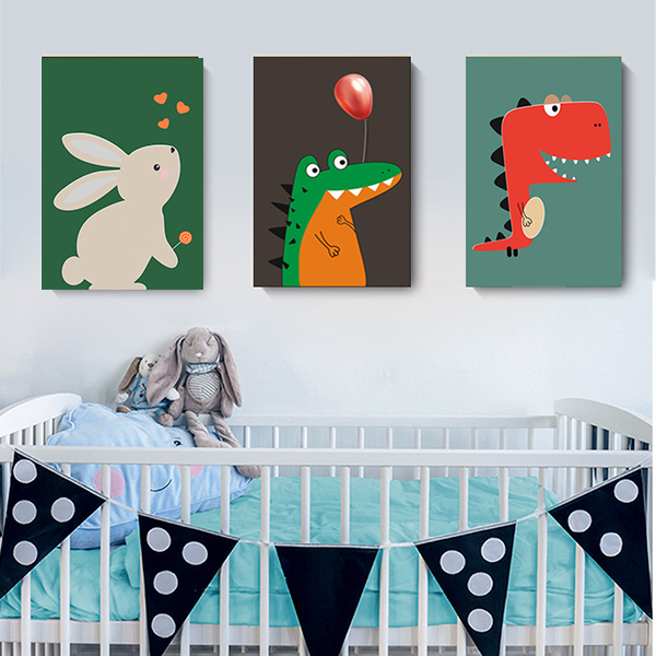 卡通動物無框掛畫