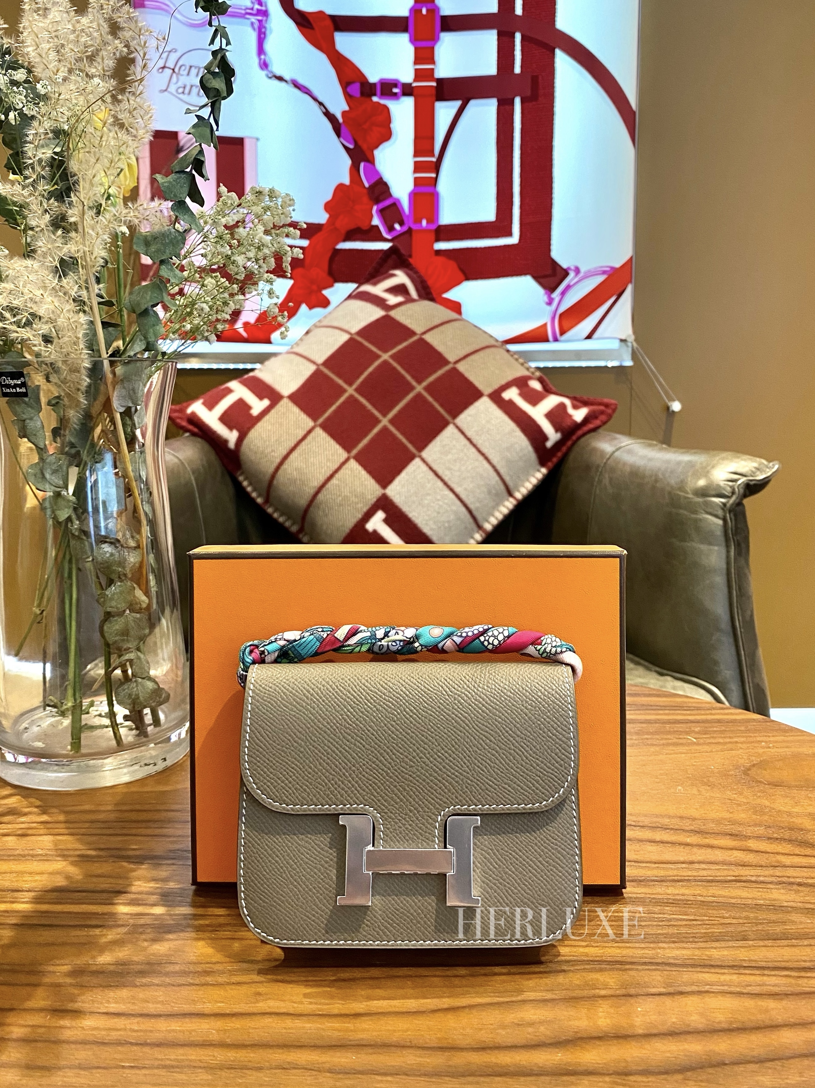 Constance slim 18 etoupe ck epsom W