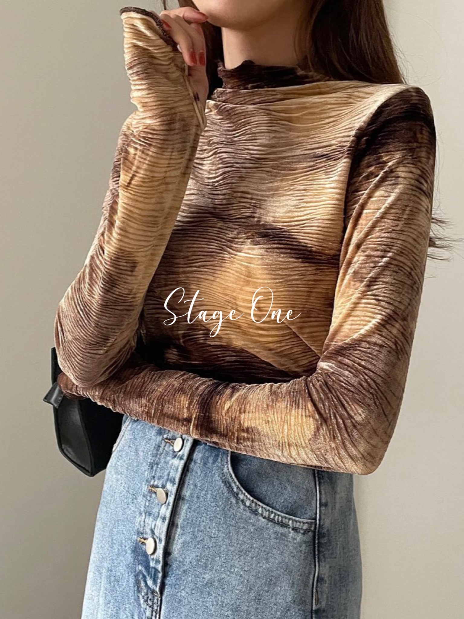 韓國製🇰🇷TP2228 暈染絲絨上衣 (2色)