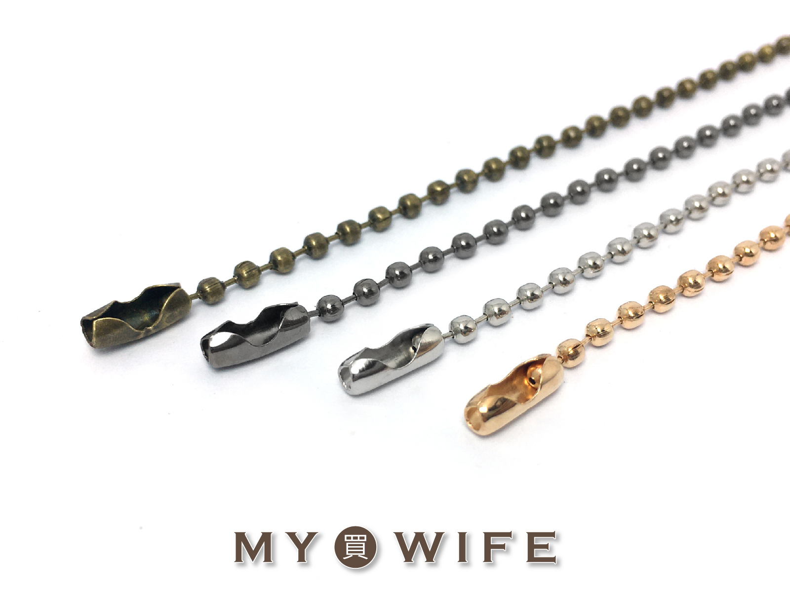 2.4mm電鍍珠鍊(長度10cm)_4色