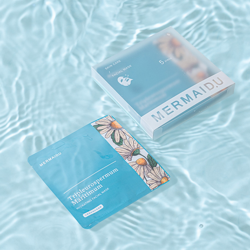 優惠折扣-100，Mermaid.u 白夏菊透潤保濕面膜(五片/盒)