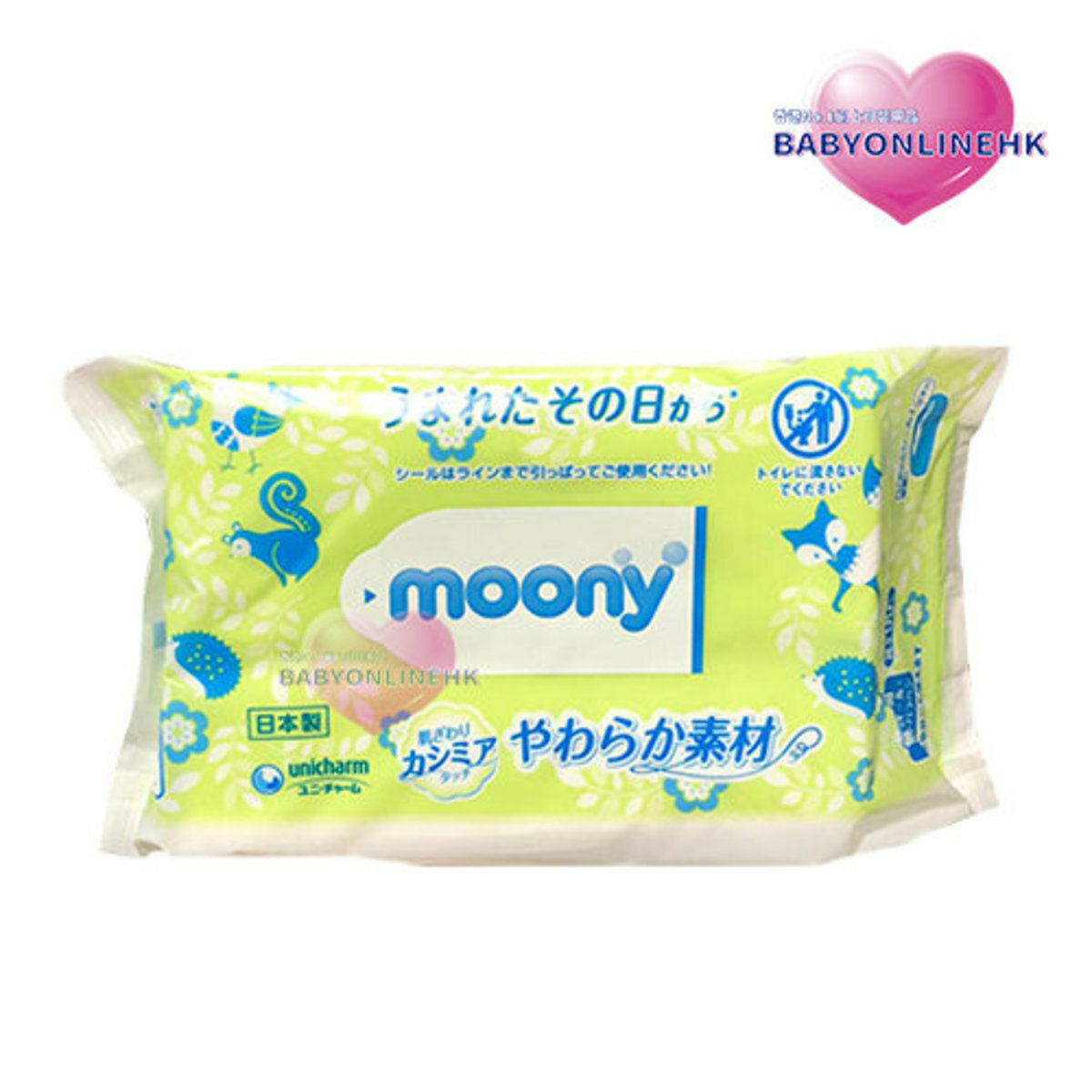 Moony 柔軟濕紙巾80枚