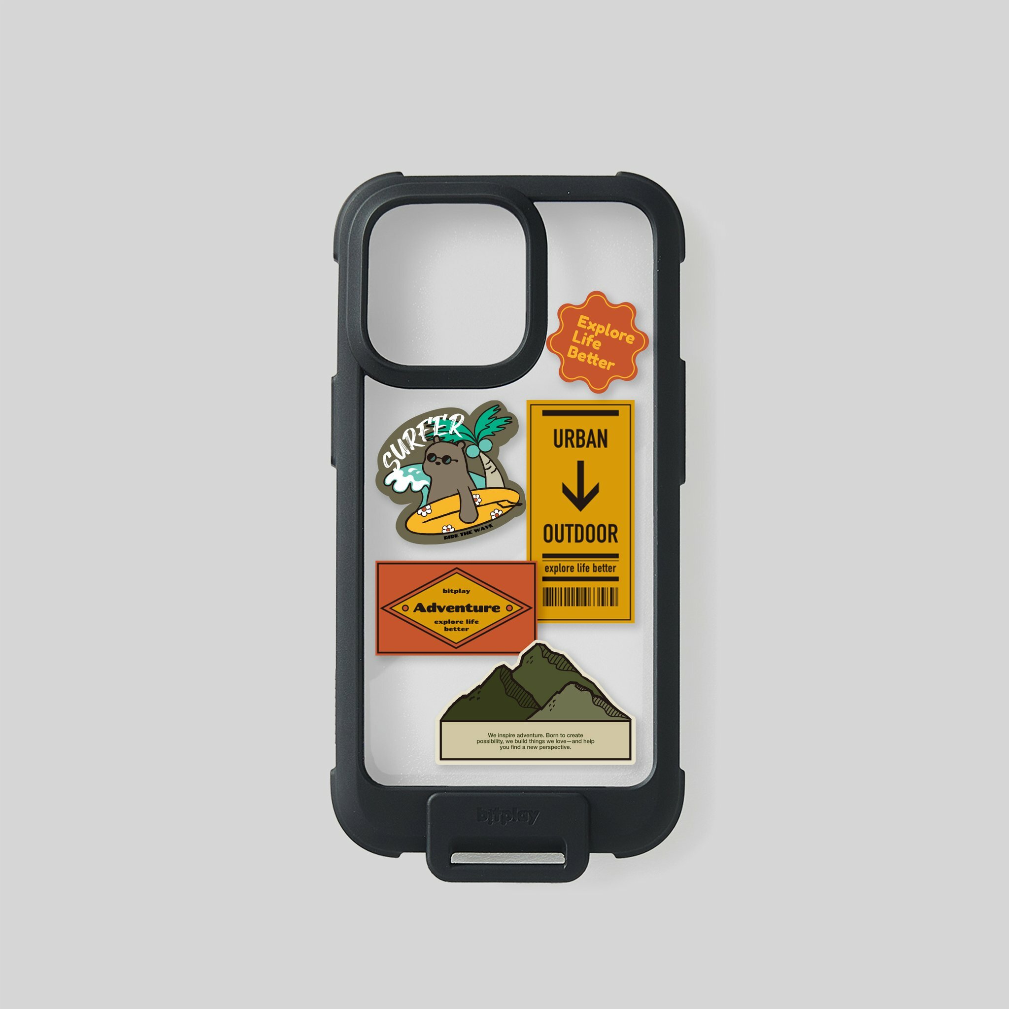 【 bitplay | Wander Case 隨行殼 iPhone 13 系列 (附贈貼紙 戶外款) - 霧黑 】