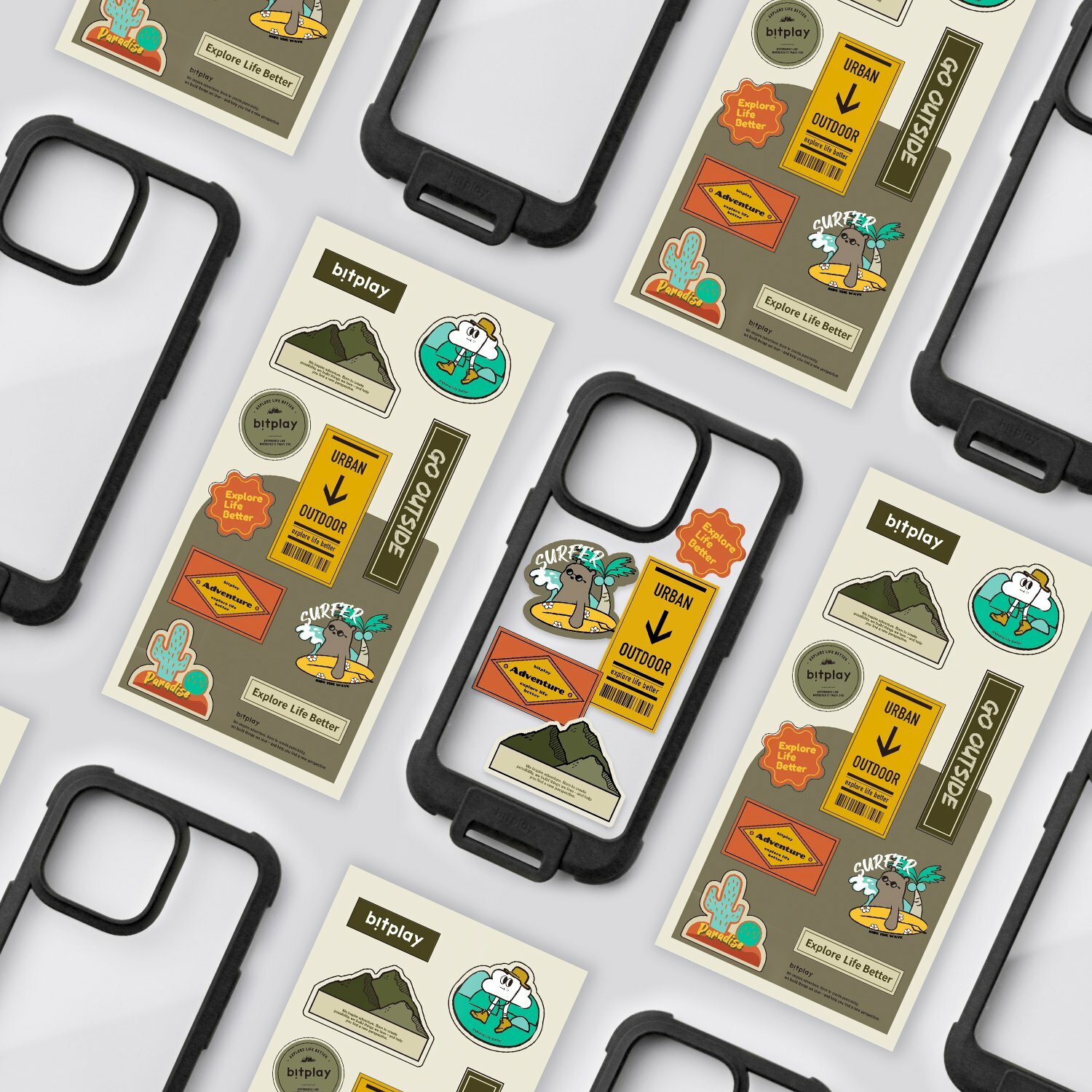 【 bitplay | Wander Case 隨行殼 iPhone 13 系列 (附贈貼紙 戶外款) - 霧黑 】