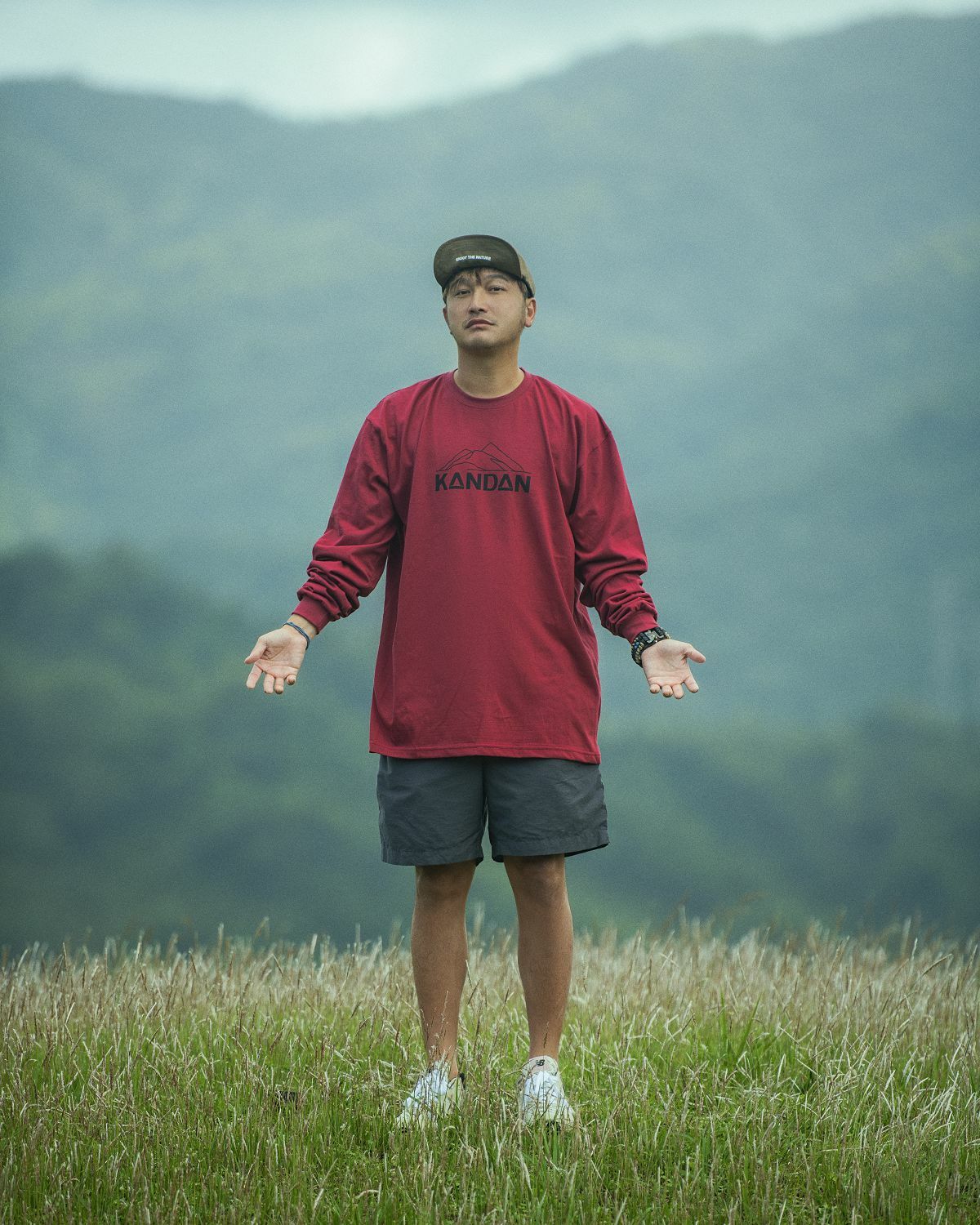 KID ® KANDAN系列 山脈長T 紅