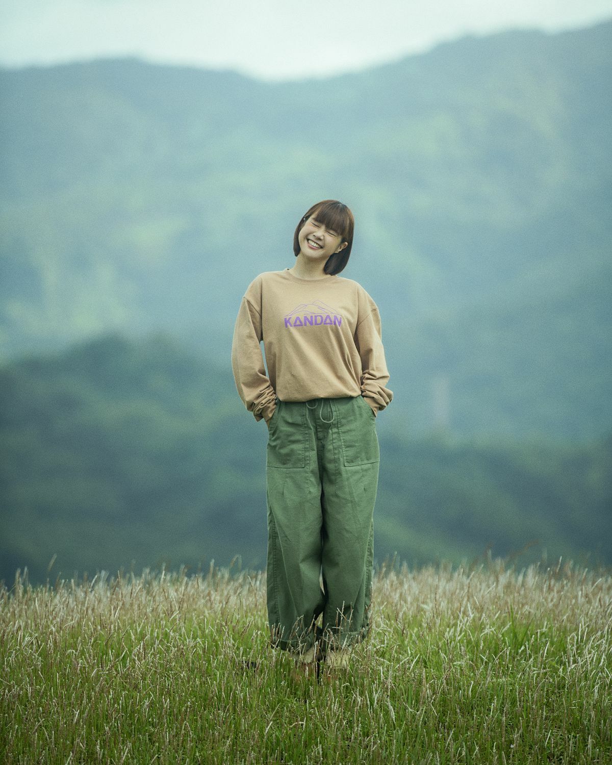 KID ® KANDAN系列 山脈長T 卡其